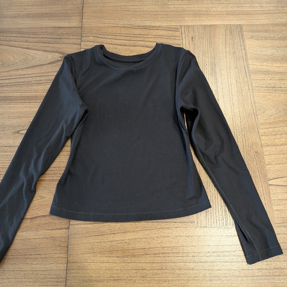 Lorna Jane Black Ribbed Top